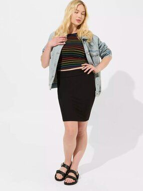 🖤 Versatile Essential! Torrid Black Fold-Over Pencil Skirt 3X 👗